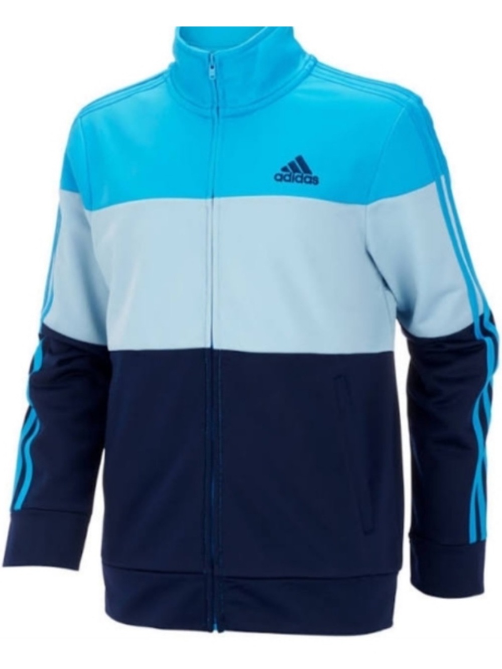 adidas Kids Colorblock Track Jacket - Turquoise/Light Blue/Navy XL